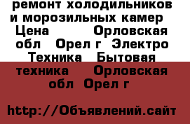 ремонт холодильников и морозильных камер › Цена ­ 100 - Орловская обл., Орел г. Электро-Техника » Бытовая техника   . Орловская обл.,Орел г.